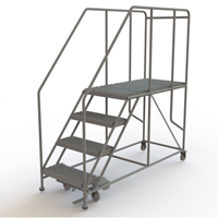 Mobile Work Platform, Steel, 4 Steps, 40" H, 47" D, 24" Step, Serrated SPOC Demo