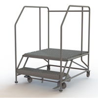 Mobile Work Platform, Steel, 2 Steps, 20" H, 36" D, 36" Step, Serrated SPOC Demo