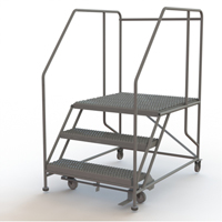 Mobile Work Platform, Steel, 3 Steps, 30" H, 36" D, 36" Step, Serrated SPOC Demo