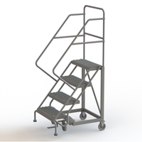 Safety Slope Rolling Ladder, 4 Steps, Serrated, 50° Incline, 40" High SPOC Demo