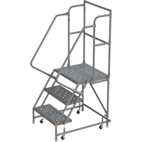 Deep Top Step Rolling Ladder, 3 Steps, 16" Step Width, 30" Platform Height, Steel SPOC Demo