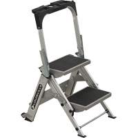 &eacute;chelle escabeau avec roues pivotantes, 2 marches, 23" x 21" x Hauteur 34,50" SPOC Demo