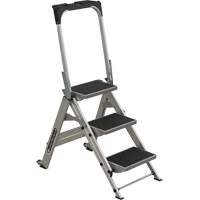 &eacute;chelle escabeau avec roues pivotantes, 3 marches, 34" x 22" x Hauteur 50,75" SPOC Demo