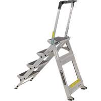 &eacute;chelle escabeau avec roues pivotantes, 4 marches, 44,25" x 22,13" x Hauteur 59" SPOC Demo