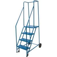 Rolling Step Ladder, 4 Steps, 18" Step Width, 37" Platform Height, Steel SPOC Demo