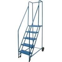 Escabeau roulant, 5 marches, Largeur de la marche 18", Hauteur de la plateforme 46", Acier SPOC Demo