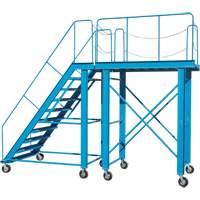 Snow Ladder, Steel, 10 Steps, 99" H, 85-1/2" D, 48" Step, Serrated SPOC Demo