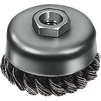 Brosse boisseau &agrave; fil nou&eacute;, 3" dia. x 5/8"-11 arbre SPOC Demo