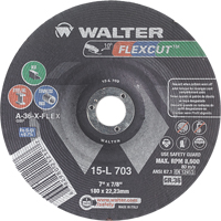 Flexcut Depressed Centre Grinding Wheels, 7", 36 Grit, Aluminum Oxide, 7/8", 8600 RPM, Type 29 SPOC Demo