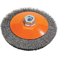 Meule soucoupe &agrave; fils cr&ecirc;p&eacute;s, 5" dia., Fils 0,012", Arbre 5/8"-11 SPOC Demo
