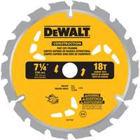 Lame de scie &agrave; pointes au carbure pour coupe rapide, 7-1/4", 18 dents, Pour Bois SPOC Demo