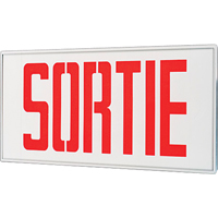 Enseignes sortie Stella - Sortie, DEL, &agrave; raccordement fixe, 17-1/2" lo x 18-1/2" la, Français SPOC Demo