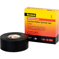 Scotch&reg; Linerless Rubber Splicing Tape 130C, 25.4 mm (1") x 9.14 m (30'), Black SPOC Demo