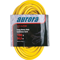 Vinyl Extension Cord with Light Indicator, Outdoor, SJTOW, 12/3 AWG, 15 A, 3 Outlet(s), 100' SPOC Demo