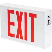 Enseigne de sortie, DEL, &agrave; piles/&agrave; raccordement fixe, 12-1/5" lo x 7-1/2" la, Anglais SPOC Demo