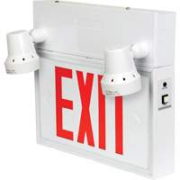 Enseigne de sortie avec &eacute;clairage de s&eacute;curit&eacute;, DEL, &agrave; piles/&agrave; raccordement fixe, 12-1/10" lo x 11" la, Anglais SPOC Demo