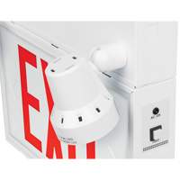 Enseigne de sortie avec &eacute;clairage de s&eacute;curit&eacute;, DEL, &agrave; piles/&agrave; raccordement fixe, 12-1/10" lo x 11" la, Anglais SPOC Demo