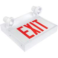 Enseigne de sortie avec &eacute;clairage de s&eacute;curit&eacute;, DEL, &agrave; piles/&agrave; raccordement fixe, 12-1/10" lo x 11" la, Anglais SPOC Demo